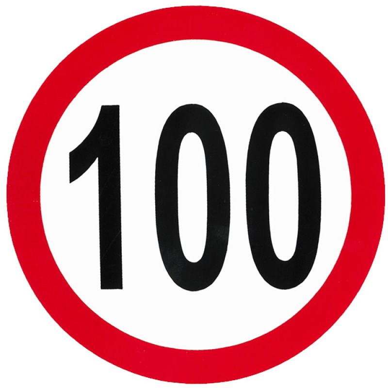 Αυτοκόλλητο Σήμα Όριο Ταχύτητας "100" 15cm 1Τμχ