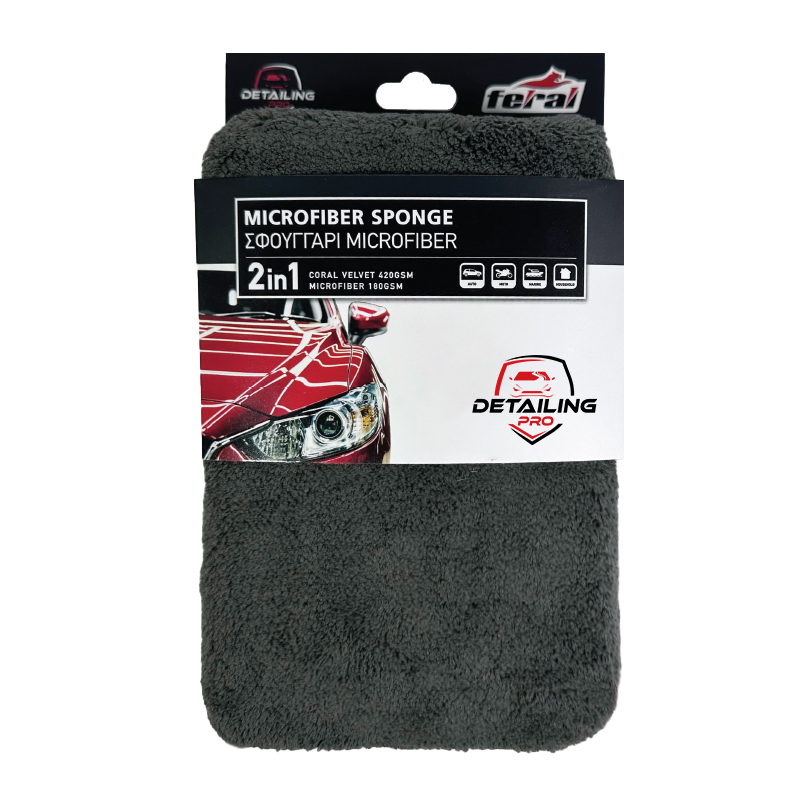 Σφουγγάρι Πλυσίματος Αυτοκινήτου Microfiber Feral Detailing Pro 19.5x12.5x5cm 1 Τεμάχιο Auto GS 25484