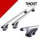 Μπάρες Οροφής Rackit Αλουμινίου 120cm Για Αυτοκίνητα Με Εργοστασιακές Παράλληλες Μπάρες  (Σετ Με Πόδια Και Κλειδαριά) Ασημί 2 Τεμάχια Auto GS 28007