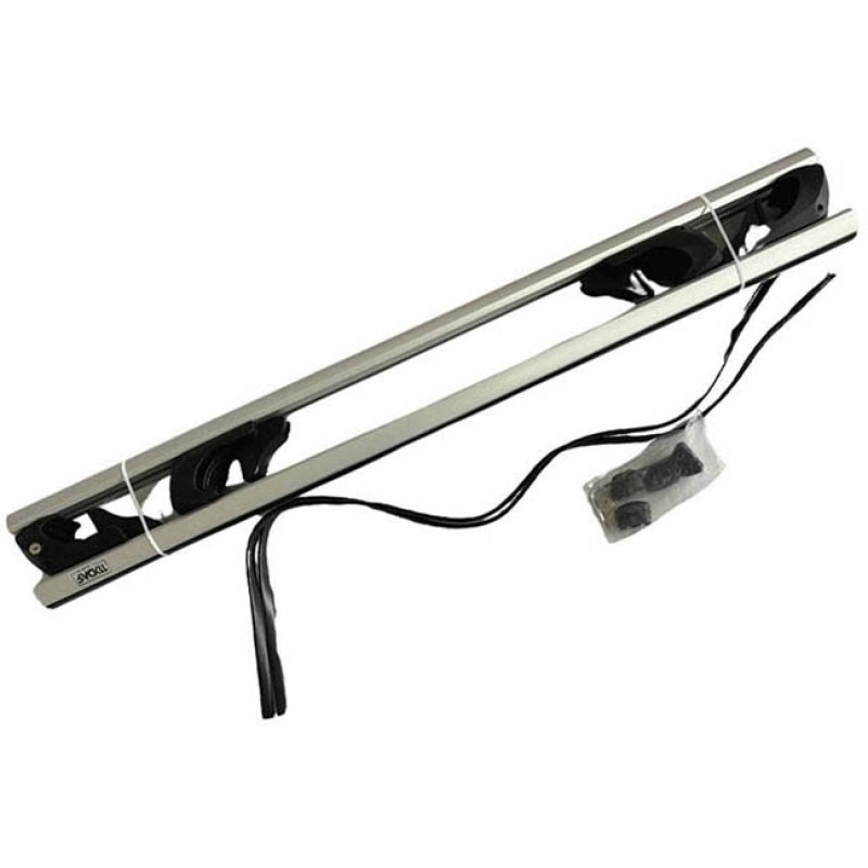 Μπάρες Οροφής Αλουμινίου Universal Rackit RK004-1-120cm Railing System Σετ Με Πόδια Και Κλειδαριά Τετράγωνες Ασημί 2 Τεμάχια Auto GS 28838