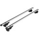 Μπάρες Οροφής Αλουμινίου Universal Rackit RK004-135cm Railing System Σετ Με Πόδια Και Κλειδαριά Ασημί 2 Τεμάχια