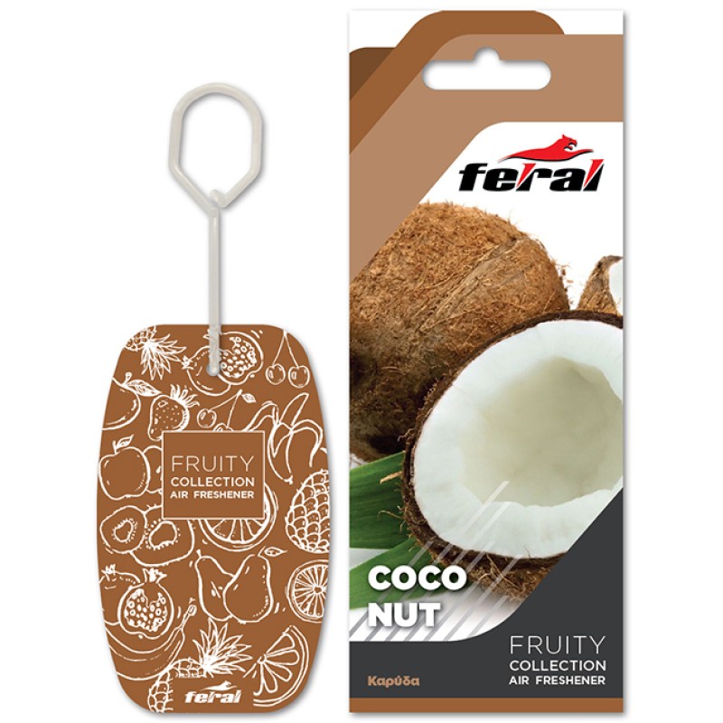 Σετ Αρωματικών Αυτοκινήτου Feral Fruity Collection Coconut 3 Τεμάχια