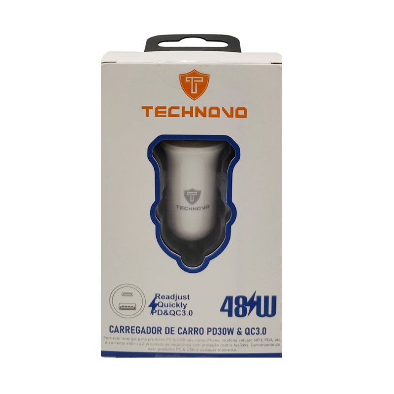 Φορτιστής Αναπτήρα Αυτοκινήτου Technovo TN-B013 Με 1 Θύρα USB Και 1 Θύρα USB-C 12-24V 3A Λευκός 1 Τεμάχιο Auto GS 99751