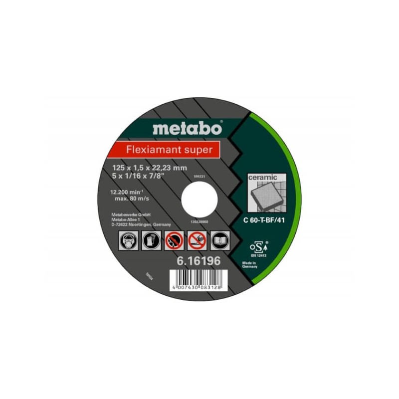 METABO Ceramic Cutting Disc Φ115x1.5x22.23mm 616195000