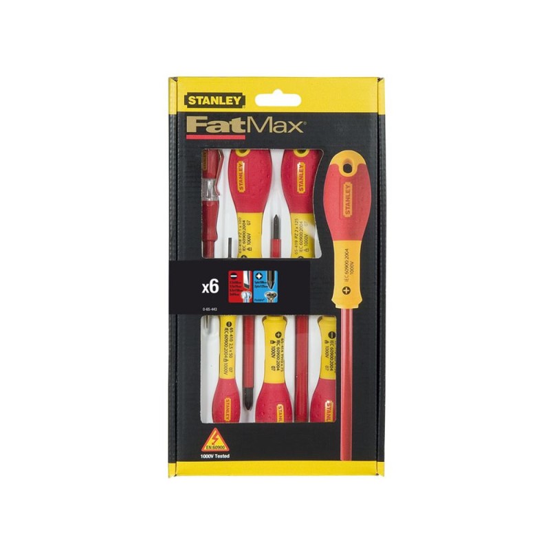 Straight STANLEY 1000V Electric Screwdriver Set 6 Pieces 0-65-443