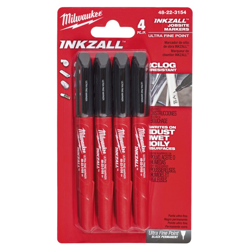 INKZALL™ ΣΕΤ ΜΑΡΚΑΔΟΡΟΙ EXTRA ΛΕΠΤΗΣ ΜΥΤΗΣ ΤΕΜ 4 MILWAUKEE 48223154