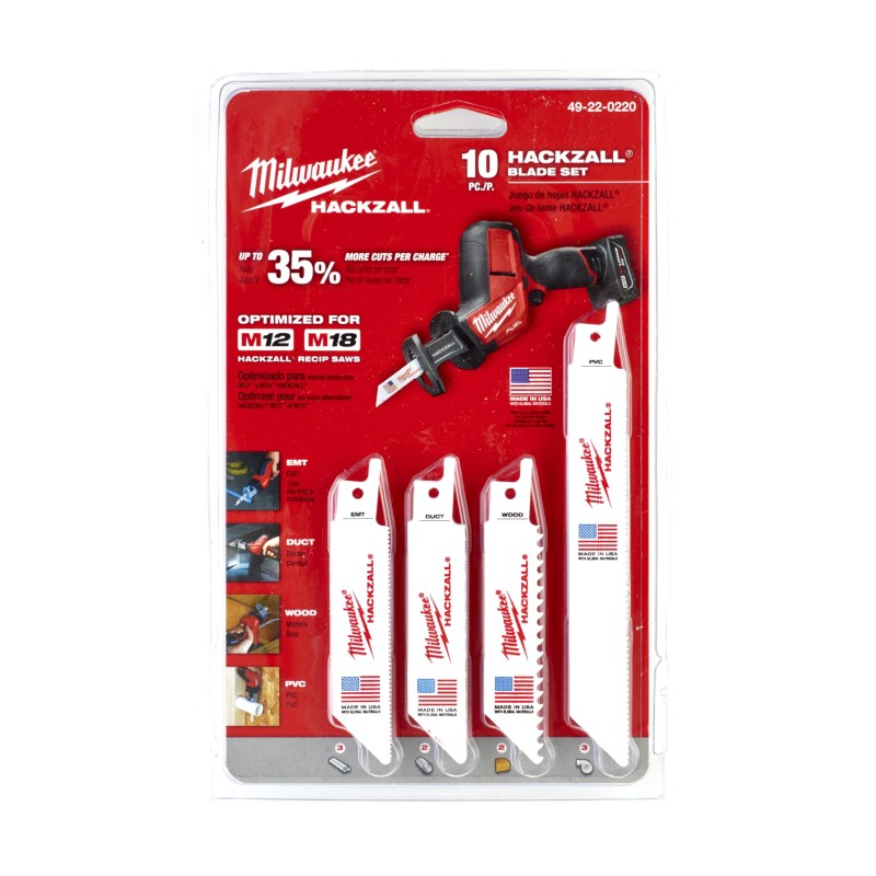 ΛΑΜΕΣ ΣΠΑΘΟΣΕΓΑΣ SET 10ΤΕΜ MILWAUKEE 49220220