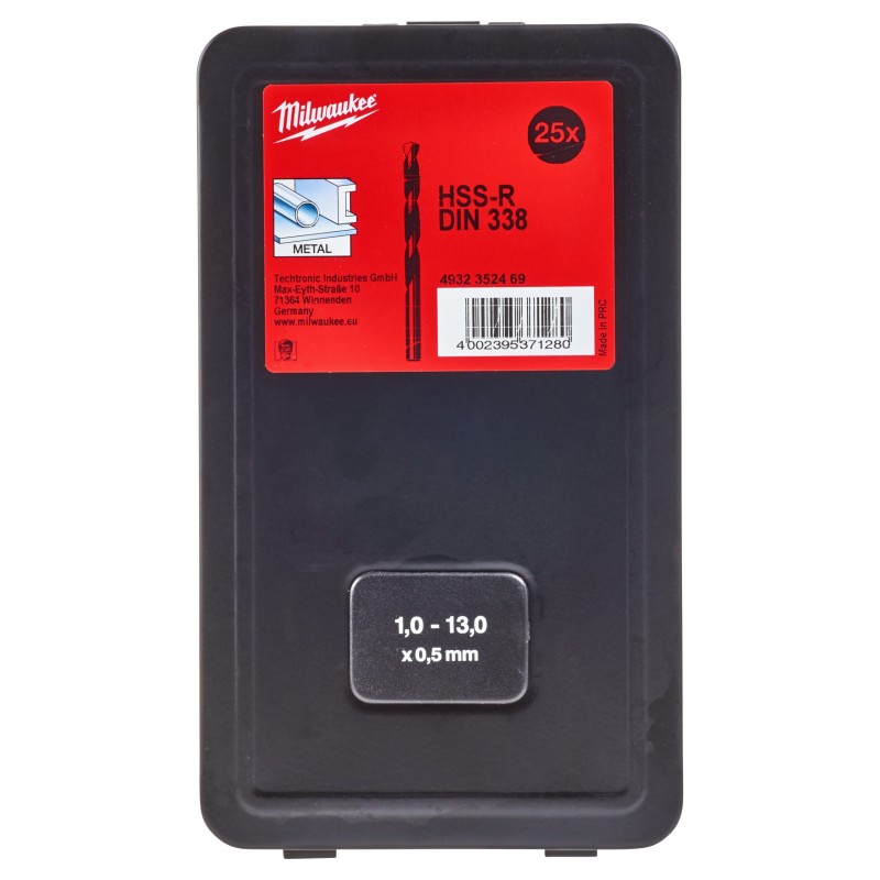 ΤΡΥΠΑΝΙΑ ΣΙΔΗΡΟΥ ΜΑΥΡΑ DIN 338 HSS-R SET 25TΕΜ | Milwaukee 4002395371280 ΤΡΥΠΑΝΙΑ ΣΙΔΗΡΟΥ ΜΑΥΡΑ DIN 338 HSS-R SET 25TΕΜ | Milwaukee 4002395371280