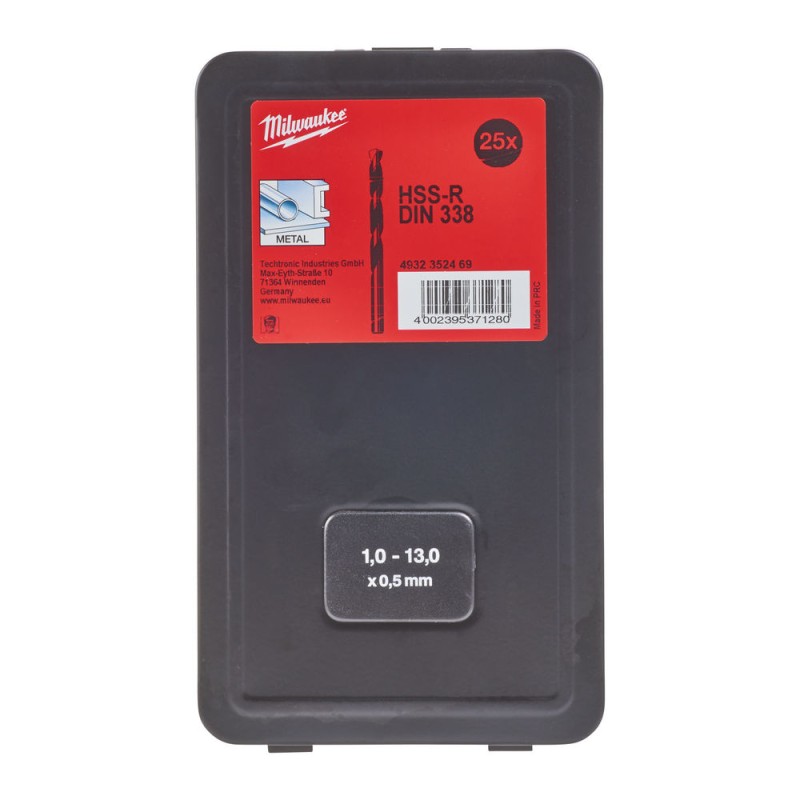 ΤΡΥΠΑΝΙΑ ΣΙΔΗΡΟΥ ΜΑΥΡΑ DIN 338 HSS-R SET 25TΕΜ | Milwaukee 4002395371280 ΤΡΥΠΑΝΙΑ ΣΙΔΗΡΟΥ ΜΑΥΡΑ DIN 338 HSS-R SET 25TΕΜ | Milwaukee 4002395371280
