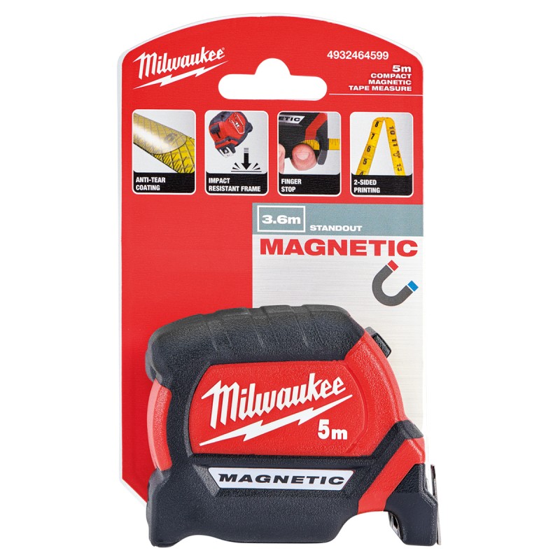 PREMIUM ΜΑΓΝΗΤΙΚΟ ΜΕΤΡΟ ΜΕ ΠΛΑΤΙΑ ΛΑΜΑ 5m MILWAUKEE 4932464599