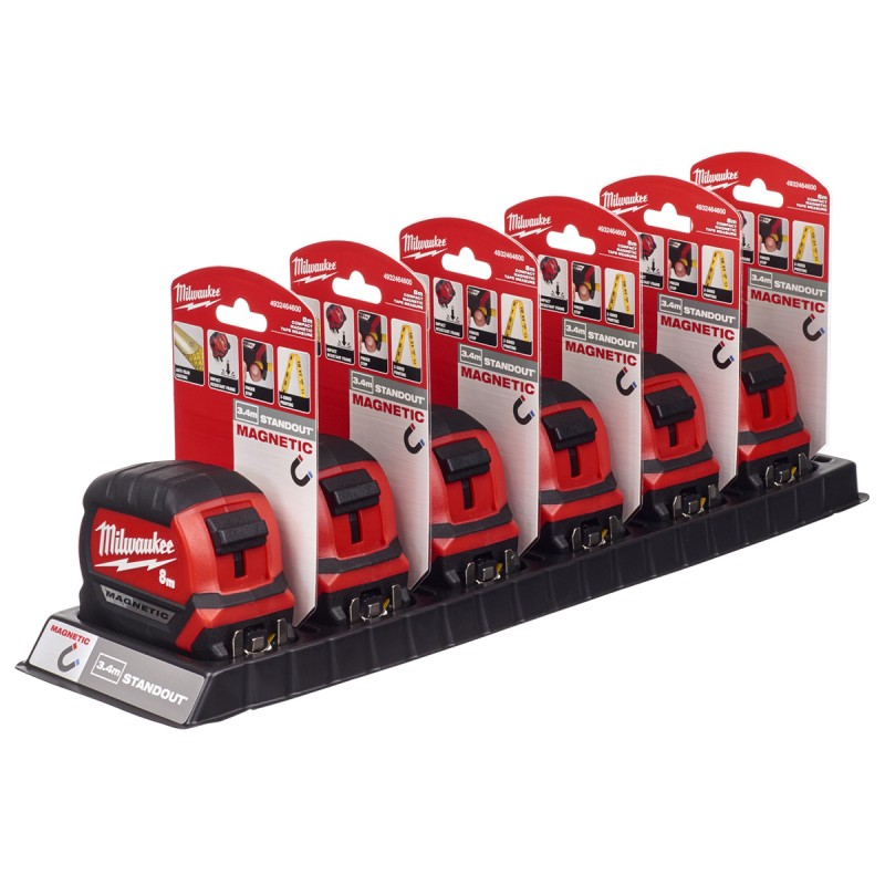 PREMIUM ΜΑΓΝΗΤΙΚΟ ΜΕΤΡΟ ΜΕ ΠΛΑΤΙΑ ΛΑΜΑ 8m MILWAUKEE 4932464600