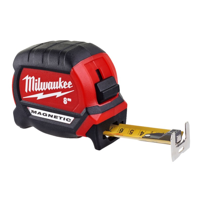 PREMIUM ΜΑΓΝΗΤΙΚΟ ΜΕΤΡΟ ΜΕ ΠΛΑΤΙΑ ΛΑΜΑ 8m MILWAUKEE 4932464600