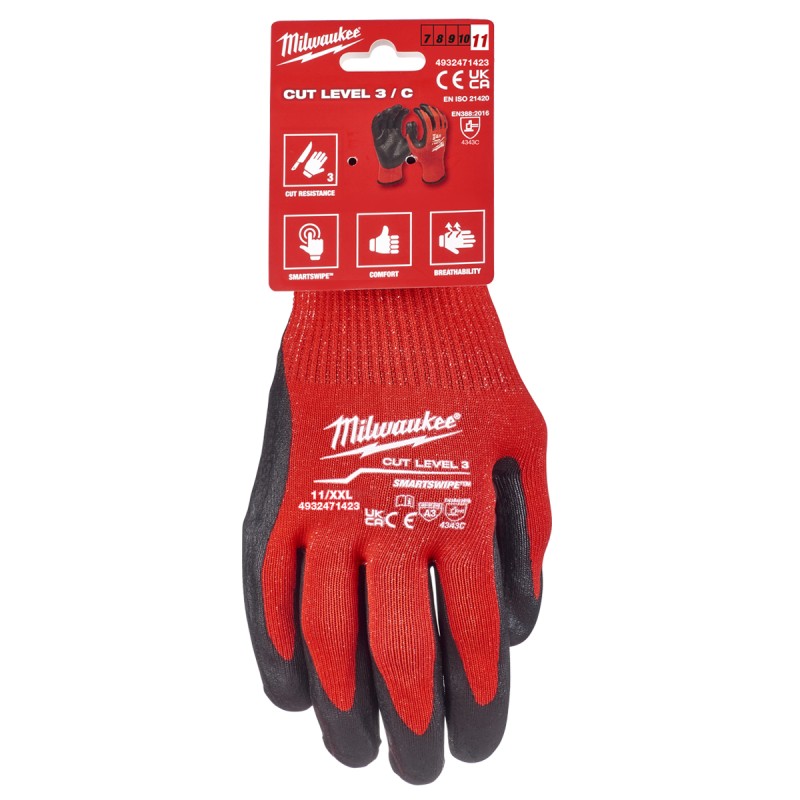 NITRILE GLOVES WITH CUT RESISTANCE XXL/11 LEVEL 3 MILWAUKEE 4932471423