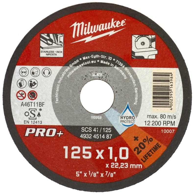 SCS 41 / 125 PRO+ ΛΕΠΤΟΣ ΔΙΣΚΟΣ ΚΟΠΗΣ ΜΕΤΑΛΛΟΥ Ø 125mm | Milwaukee 4002395163984 SCS 41 / 125 PRO+ ΛΕΠΤΟΣ ΔΙΣΚΟΣ ΚΟΠΗΣ ΜΕΤΑΛΛΟΥ Ø 125mm | Milwaukee 4002395163984