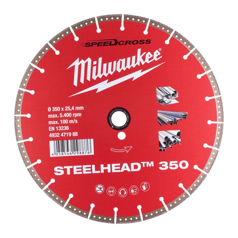 STEELHEAD™ ΔΙΑΜΑΝΤΟΔΙΣΚΟΣ Ø 350 MM MILWAUKEE 4932471988 STEELHEAD™ ΔΙΑΜΑΝΤΟΔΙΣΚΟΣ Ø 350 MM MILWAUKEE 4932471988