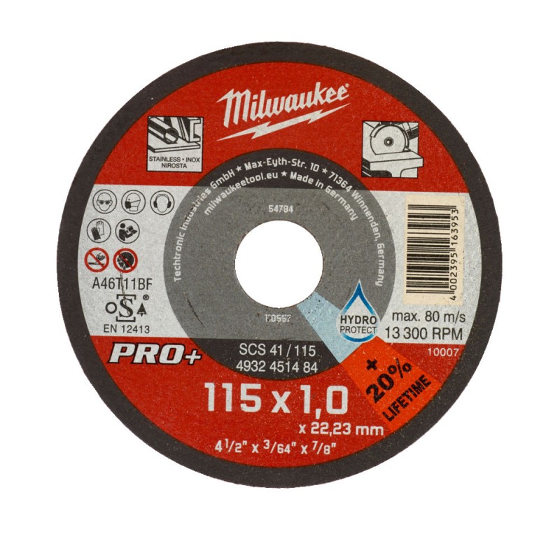 SCS 41 / 115 PRO+ ΛΕΠΤΟΣ ΔΙΣΚΟΣ ΚΟΠΗΣ ΜΕΤΑΛΛΟΥ Ø 115mm | Milwaukee 4002395163953 SCS 41 / 115 PRO+ ΛΕΠΤΟΣ ΔΙΣΚΟΣ ΚΟΠΗΣ ΜΕΤΑΛΛΟΥ Ø 115mm | Milwaukee 4002395163953