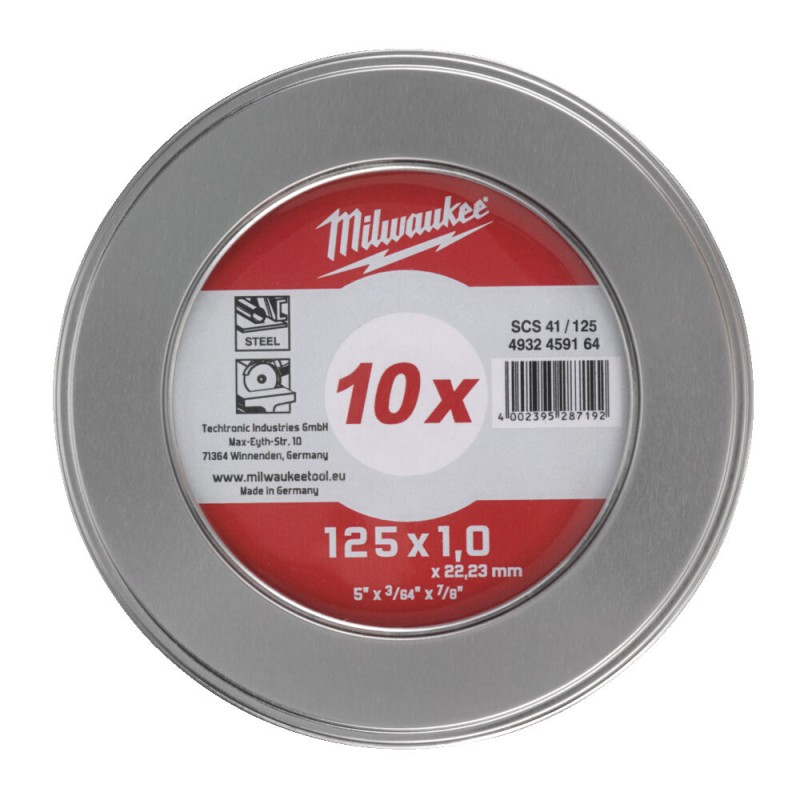 SCS 41 / 125 ΔΙΣΚΟΙ ΚΟΠΗΣ INOX PRO+ Ø 125 X 1,0 MM SET 10 TMX MILWAUKEE 4932478998 SCS 41 / 125 ΔΙΣΚΟΙ ΚΟΠΗΣ INOX PRO+ Ø 125 X 1,0 MM SET 10 TMX MILWAUKEE 4932478998