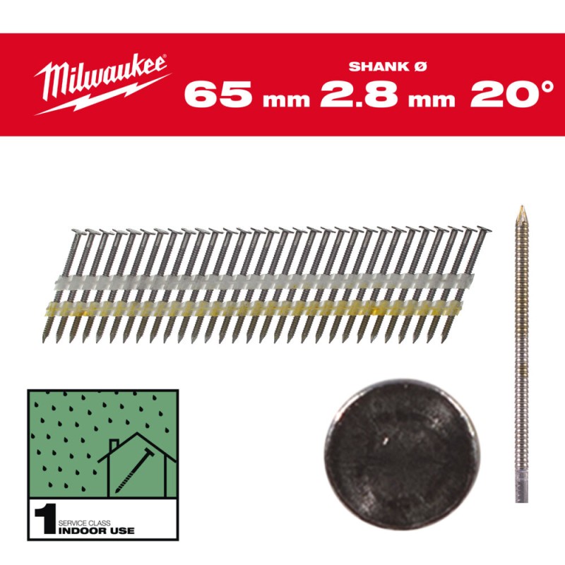 ΚΑΡΦΙΑ ΠΛΑΙΣΙΩΝ 20° ΜΕ ΣΤΡΟΓΓΥΛΟ ΚΕΦΑΛΙ 2.8mm Χ 65mm ΜΗΚΟΣ 2.000 ΤΕΜ | Milwaukee 4058546419547 ΚΑΡΦΙΑ ΠΛΑΙΣΙΩΝ 20° ΜΕ ΣΤΡΟΓΓΥΛΟ ΚΕΦΑΛΙ 2.8mm Χ 65mm ΜΗΚΟΣ 2.000 ΤΕΜ | Milwaukee 4058546419547