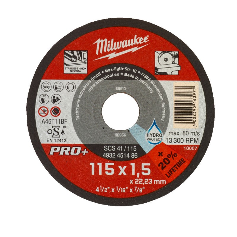SCS 41/115 x 1.5 x 22 mm PRO+ ΛΕΠΤΟΣ ΔΙΣΚΟΣ ΚΟΠΗΣ Ø 115mm | Milwaukee 4002395163977 SCS 41/115 x 1.5 x 22 mm PRO+ ΛΕΠΤΟΣ ΔΙΣΚΟΣ ΚΟΠΗΣ Ø 115mm | Milwaukee 4002395163977