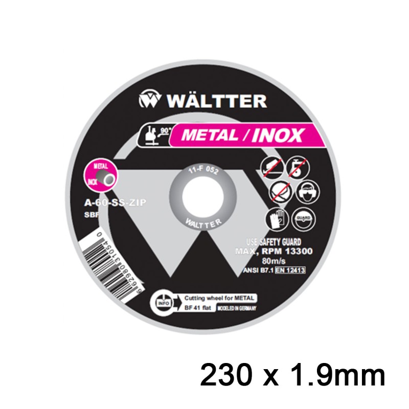 Δίσκοι Κοπής Σιδήρου / INOX WALTTER 230x1.9mm | WÄLTTER