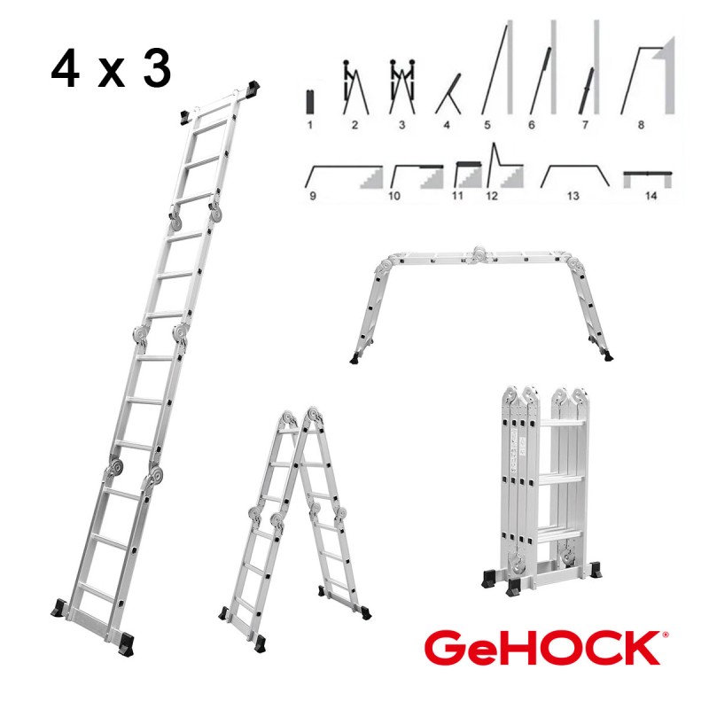 Πολυμορφική Σκάλα Αλουμινίου 4 x 3 GeHOCK | GeHOCK