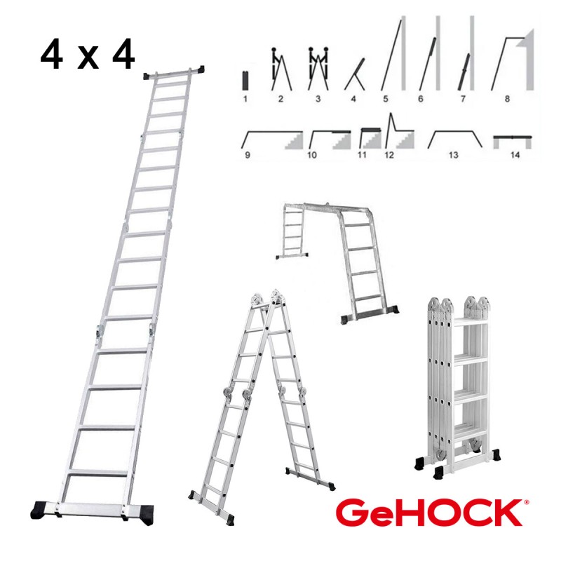 Πολυμορφική Σκάλα Αλουμινίου 4 x 4 GeHOCK | GeHOCK | 9351475 Πολυμορφική Σκάλα Αλουμινίου 4 x 4 GeHOCK | GeHOCK | 9351475