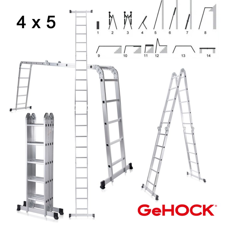 Πολυμορφική Σκάλα Αλουμινίου 4 x 5 GeHOCK | GeHOCK | 9351580 Πολυμορφική Σκάλα Αλουμινίου 4 x 5 GeHOCK | GeHOCK | 9351580