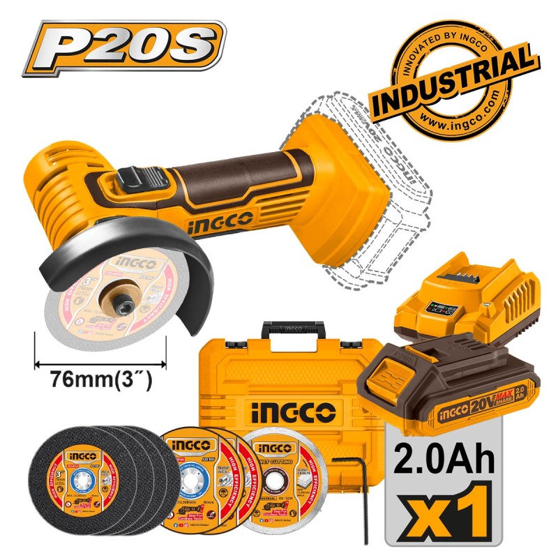 Μίνι Τροχός Κοπής Μπαταρίας 76mm 20V Li-Ion | INGCO | CAGLI76012 Μίνι Τροχός Κοπής Μπαταρίας 76mm 20V Li-Ion | INGCO | CAGLI76012