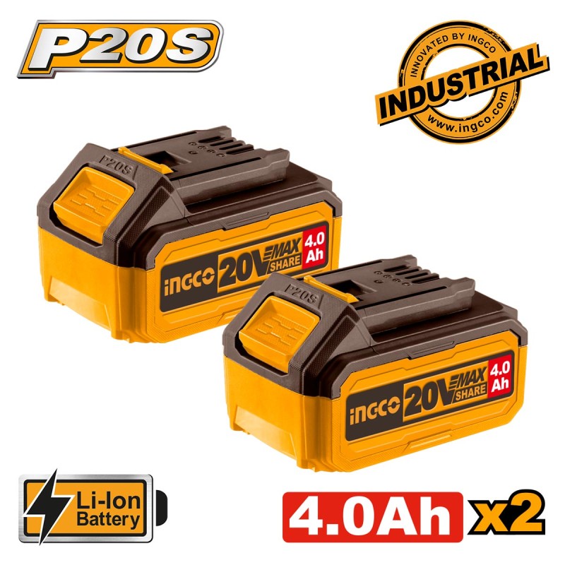 Μπαταρίες 20V 4.0Ah Li-Ion 2 τεμ. | INGCO | COSLI240312E Μπαταρίες 20V 4.0Ah Li-Ion 2 τεμ. | INGCO | COSLI240312E