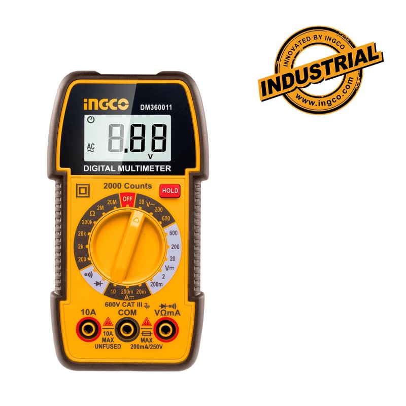 Ψηφιακό Πολύμετρο 600V True RMS με Μέτρηση AC/DC/ Αντίστασης/ NCV | INGCO | DM360011 Ψηφιακό Πολύμετρο 600V True RMS με Μέτρηση AC/DC/ Αντίστασης/ NCV | INGCO | DM360011