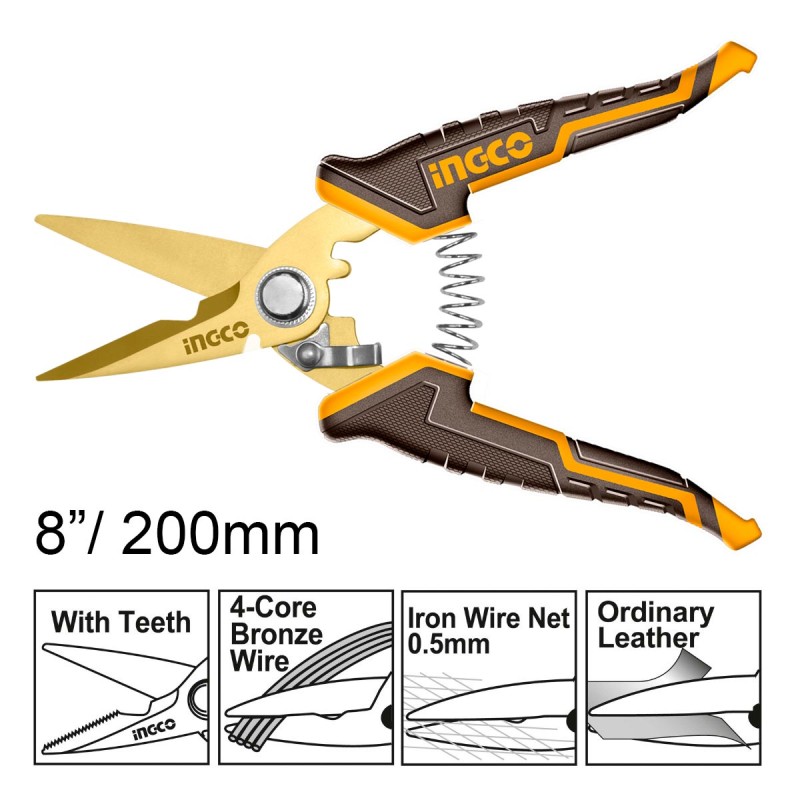 Ψαλίδι Πολλαπλών Χρήσεων 200mm | INGCO