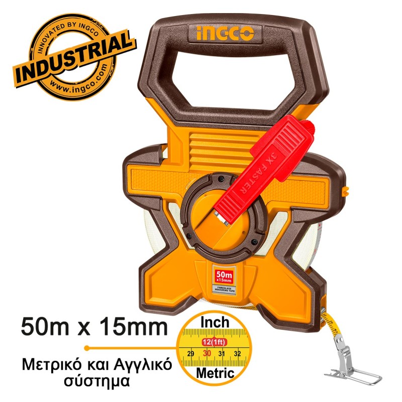 Μετροταινία Ανοιχτού Τύπου 50m x 15mm | INGCO | HFMT1850 Μετροταινία Ανοιχτού Τύπου 50m x 15mm | INGCO | HFMT1850