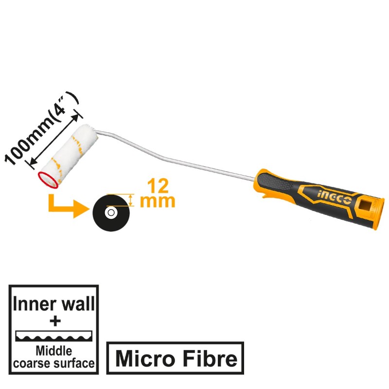 Ρολό Βαφής Μίνι  4" με Ύψος Ινών 12mm | INGCO