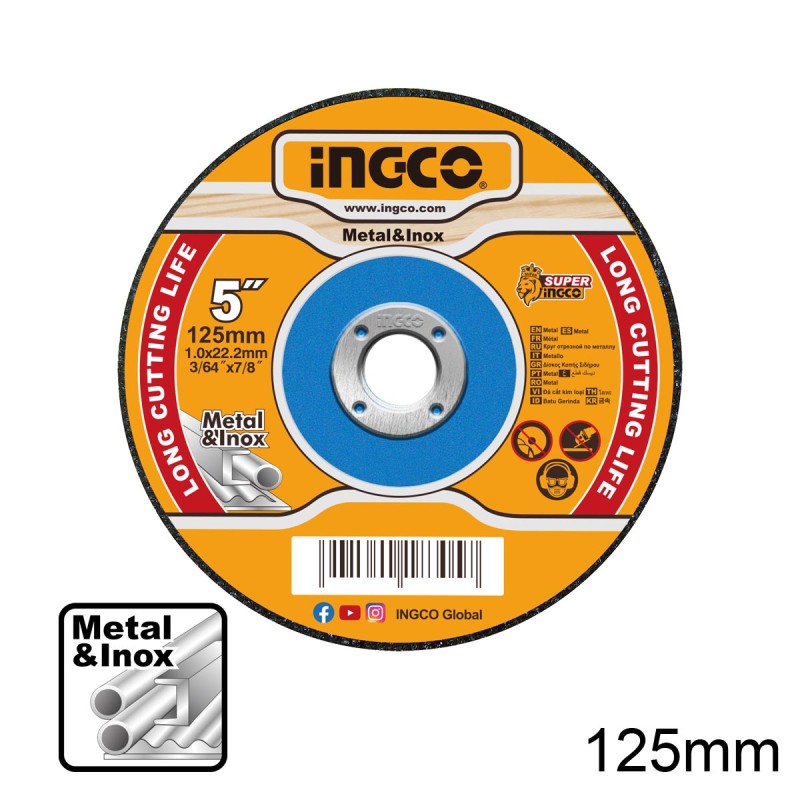 Δίσκοι Κοπής Σιδήρου inox 125mm x 1.0mm | INGCO