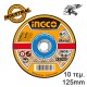 Δίσκοι Κοπής Σιδήρου INOX 10 τεμ/κουτί 125mm x 1.2mm | INGCO | MCD121255 Δίσκοι Κοπής Σιδήρου INOX 10 τεμ/κουτί 125mm x 1.2mm | INGCO | MCD121255