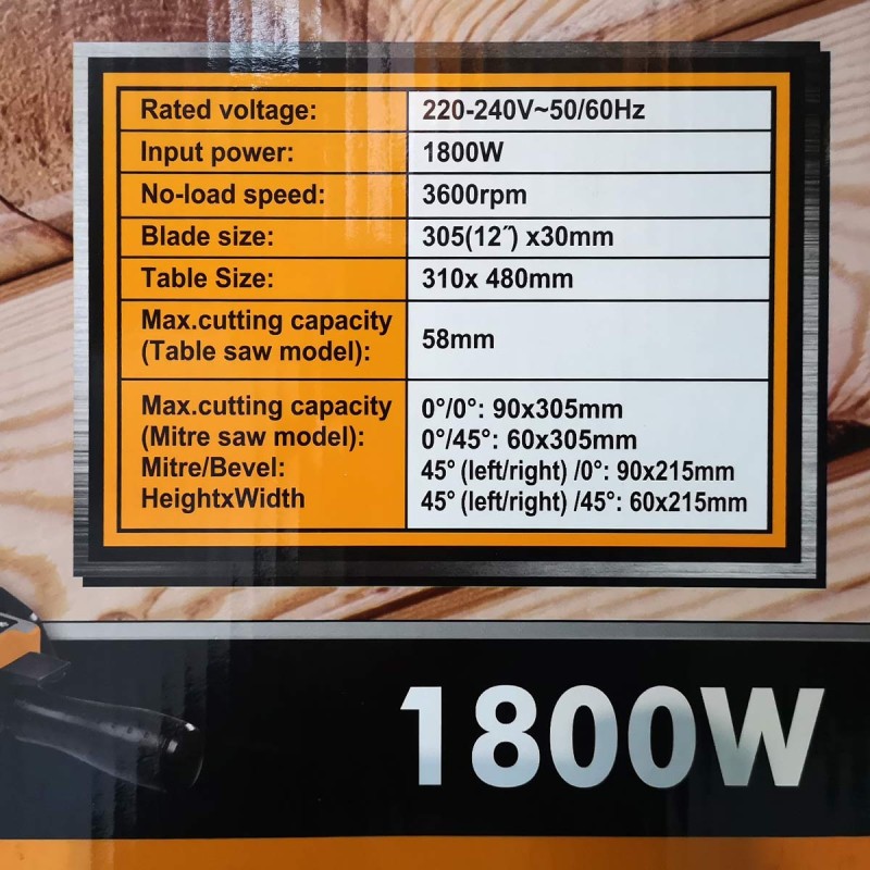 Φαλτσοπρίονο Radial 2 Εργασιών με Laser 1800W | INGCO