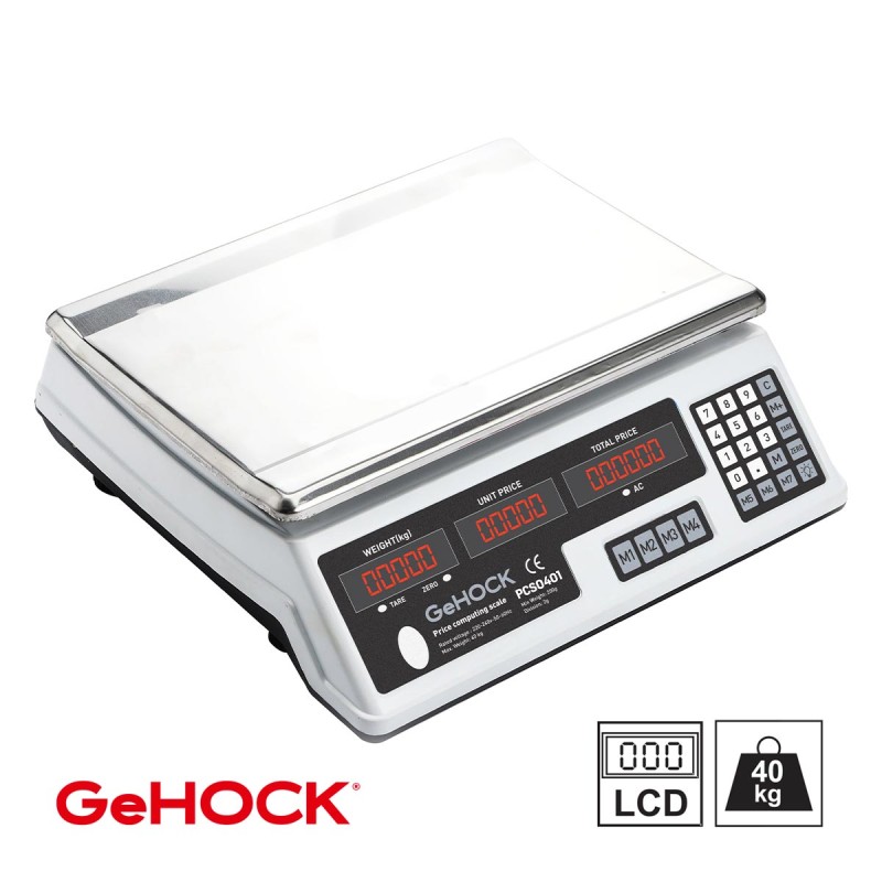 Ψηφιακή Επιτραπέζια Ζυγαριά έως 40kg Λευκή GeHOCK | GeHOCK