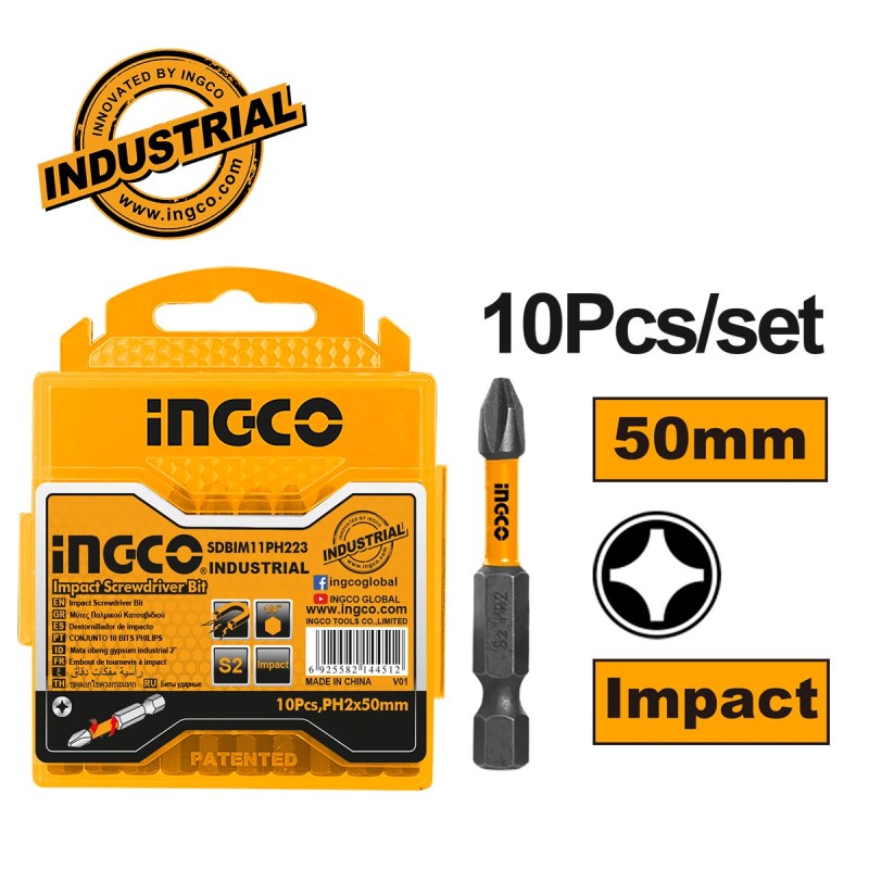 Κατσαβιδόμυτες 1/4" PH2x50mm 10 τεμ. | INGCO | SDBIM11PH223 Κατσαβιδόμυτες 1/4" PH2x50mm 10 τεμ. | INGCO | SDBIM11PH223