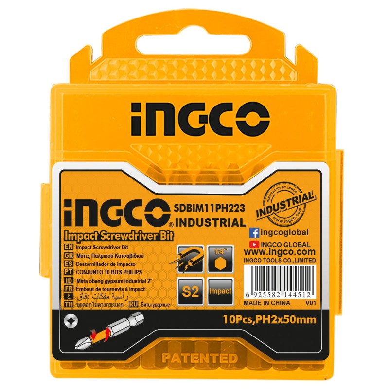 Κατσαβιδόμυτες 1/4" PH2x50mm 10 τεμ. | INGCO | SDBIM11PH223 Κατσαβιδόμυτες 1/4" PH2x50mm 10 τεμ. | INGCO | SDBIM11PH223
