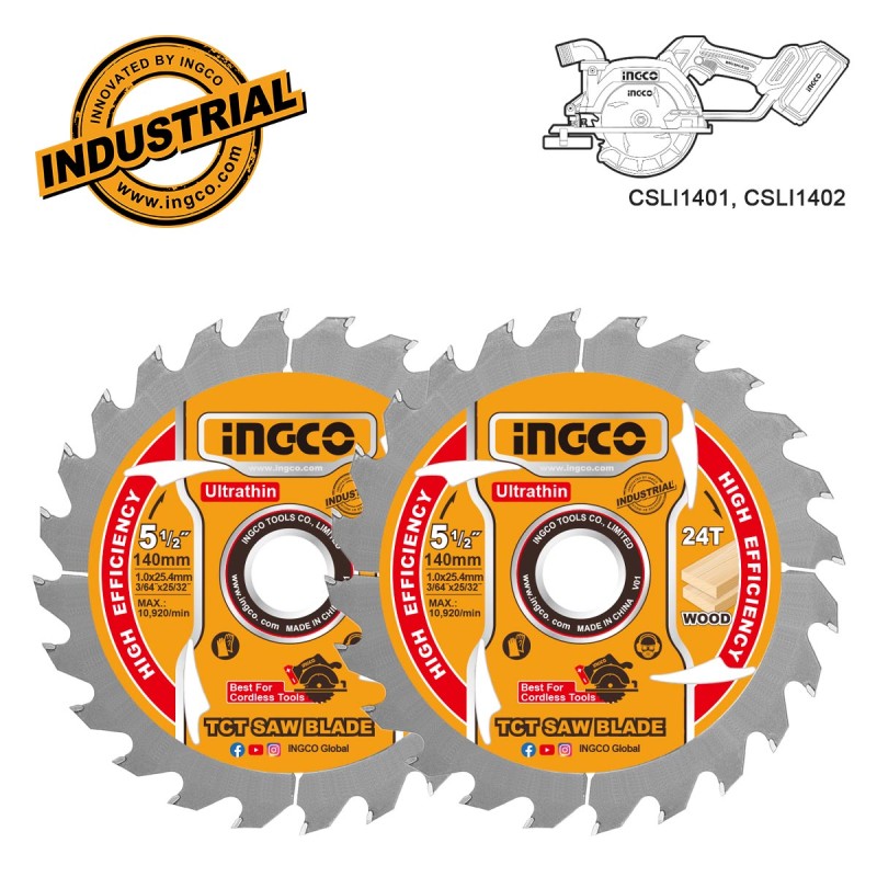 Δίσκος Κοπής Ξύλου 2 τεμ. Φ140mm | INGCO | TSB1403 Δίσκος Κοπής Ξύλου 2 τεμ. Φ140mm | INGCO | TSB1403