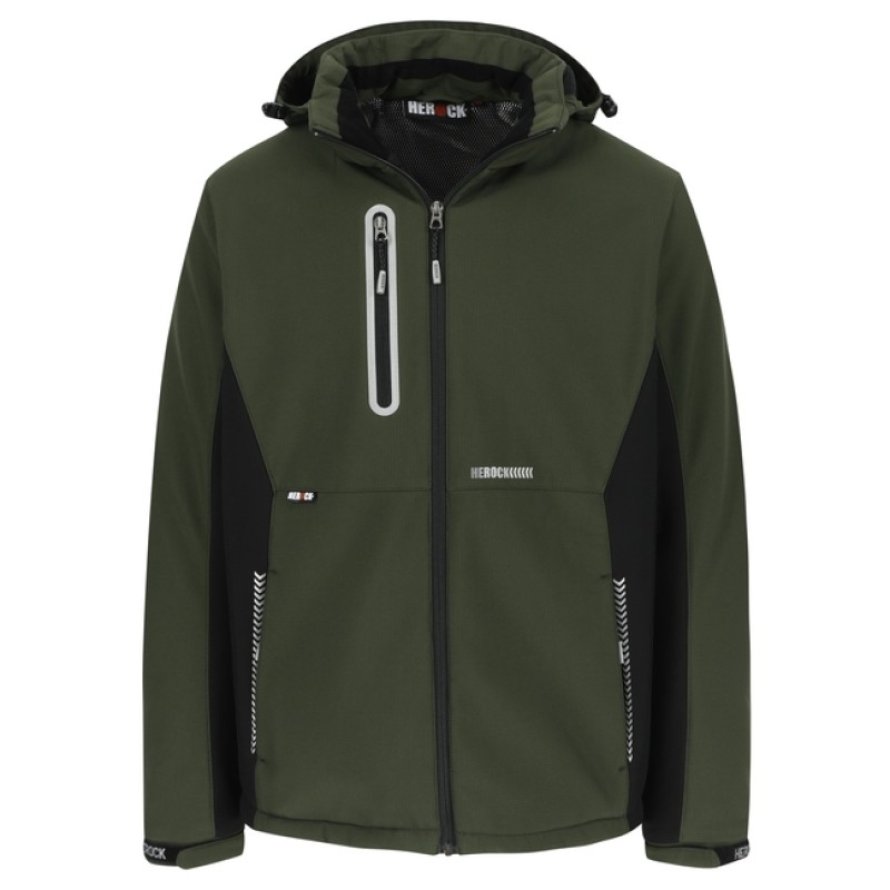 TARIS PADDED SOFTSHELL JACKET DARK KHAKI / BLACK  L