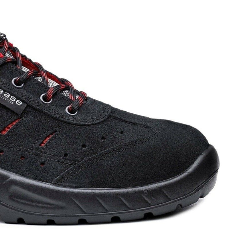 Δερμάτινα παπούτσια εργασίας TOLEDO S1P SRC Νο41 μαύρο/κόκκινο, BASE