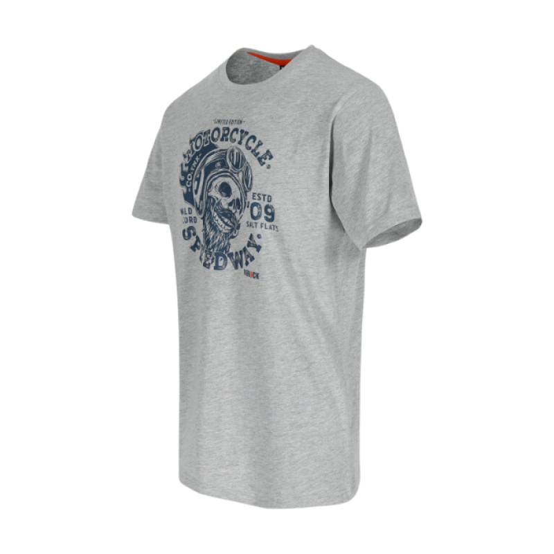 MOTORCYCLE T-SHIRT SHORT SLEEVES LIGHT HEATHER GREY XXXL