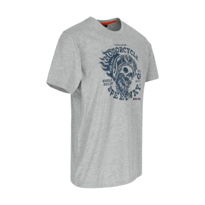 MOTORCYCLE T-SHIRT SHORT SLEEVES LIGHT HEATHER GREY XXXL