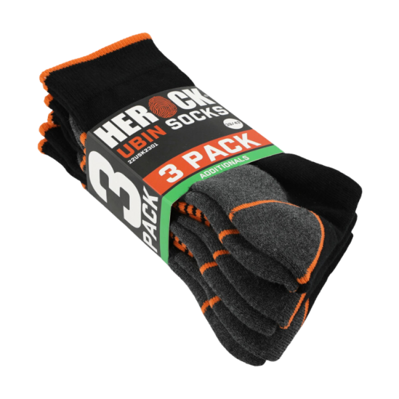 UBIN SOCKS SET 3 PAIRS BLACK 43/45